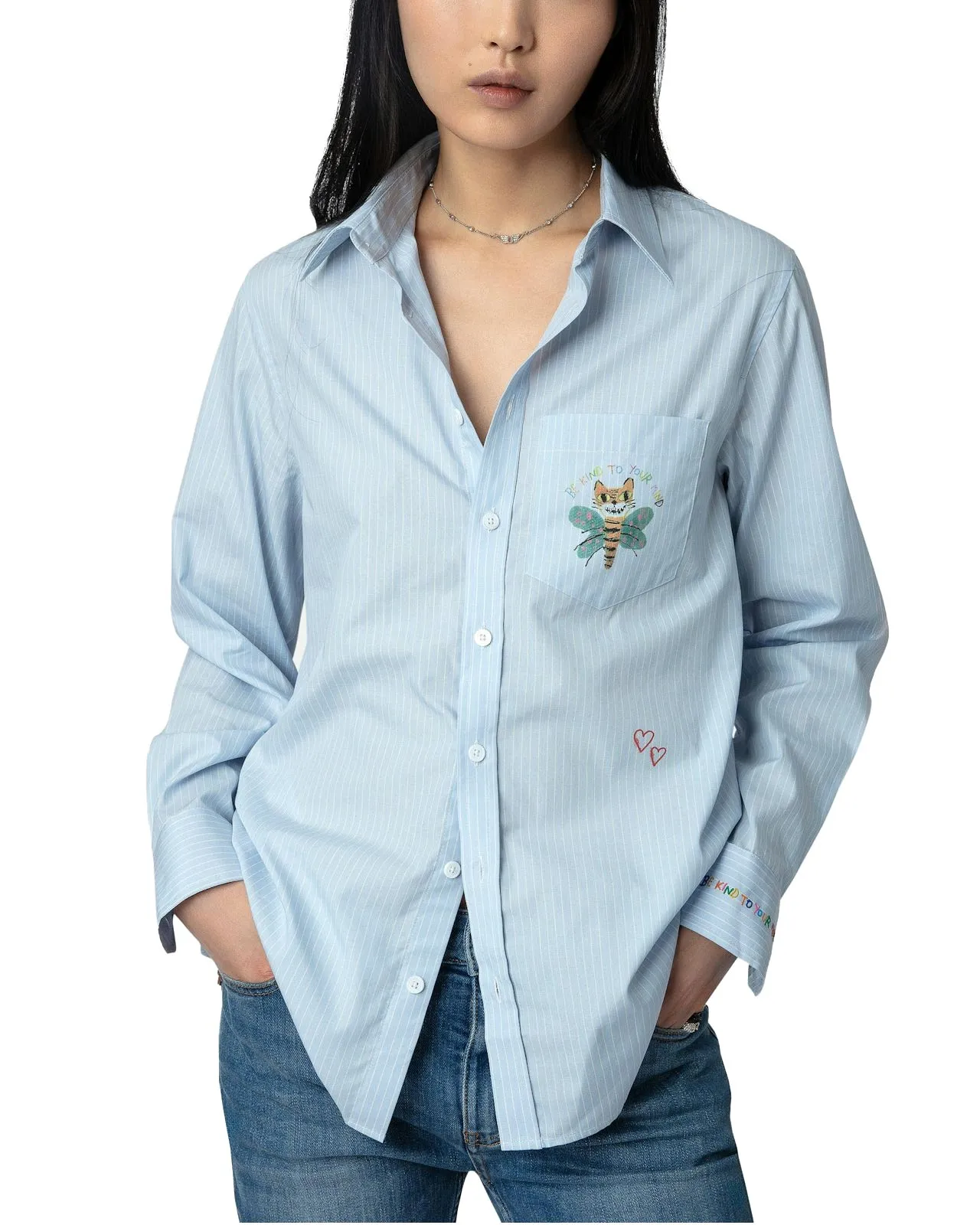 Camicia Taskiz Raye Multicusto azzurra