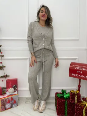 Coordinato 3 pezzi con maglioncino mezza manica e cardigan