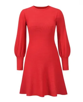 Female Long Sleeve Autumn Winter Knitted Mini Elegant Dresses For Women Solid Color Sweet Short Dress