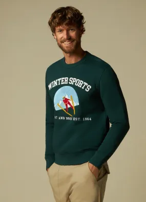J. HART & BROS  Felpa in misto cotone con ricamo uomo