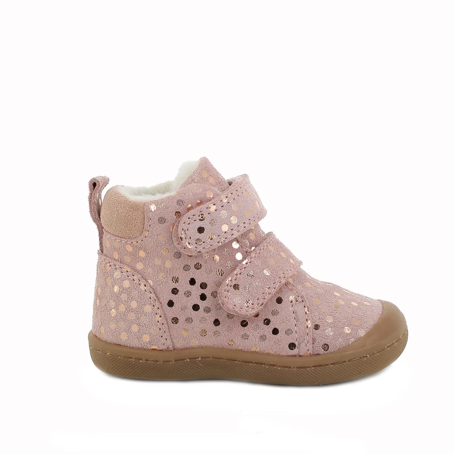 Scarpe eco-sostenibili in pelle da bambina cipria            