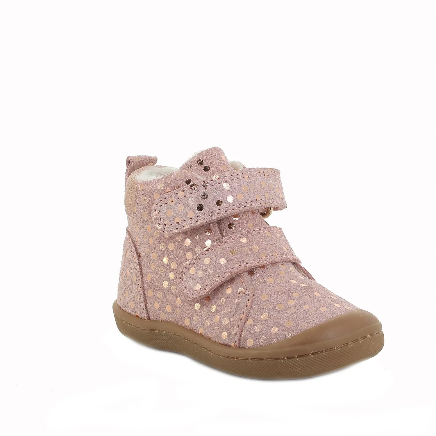 Scarpe eco-sostenibili in pelle da bambina cipria            