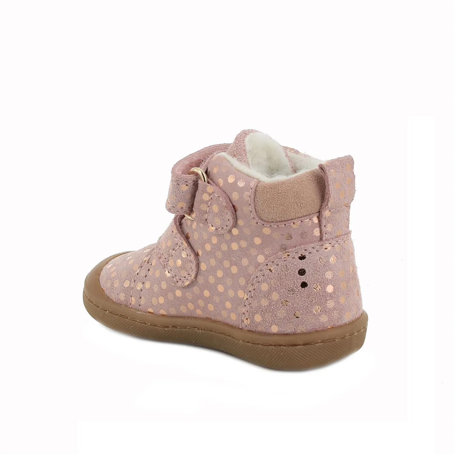 Scarpe eco-sostenibili in pelle da bambina cipria            
