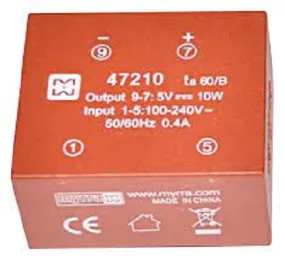 Trasformatore per PCB Myrra, 10W, primario 100 → 240 V ac, 140 → 340 V dc, secondario 5V cc, , uscita