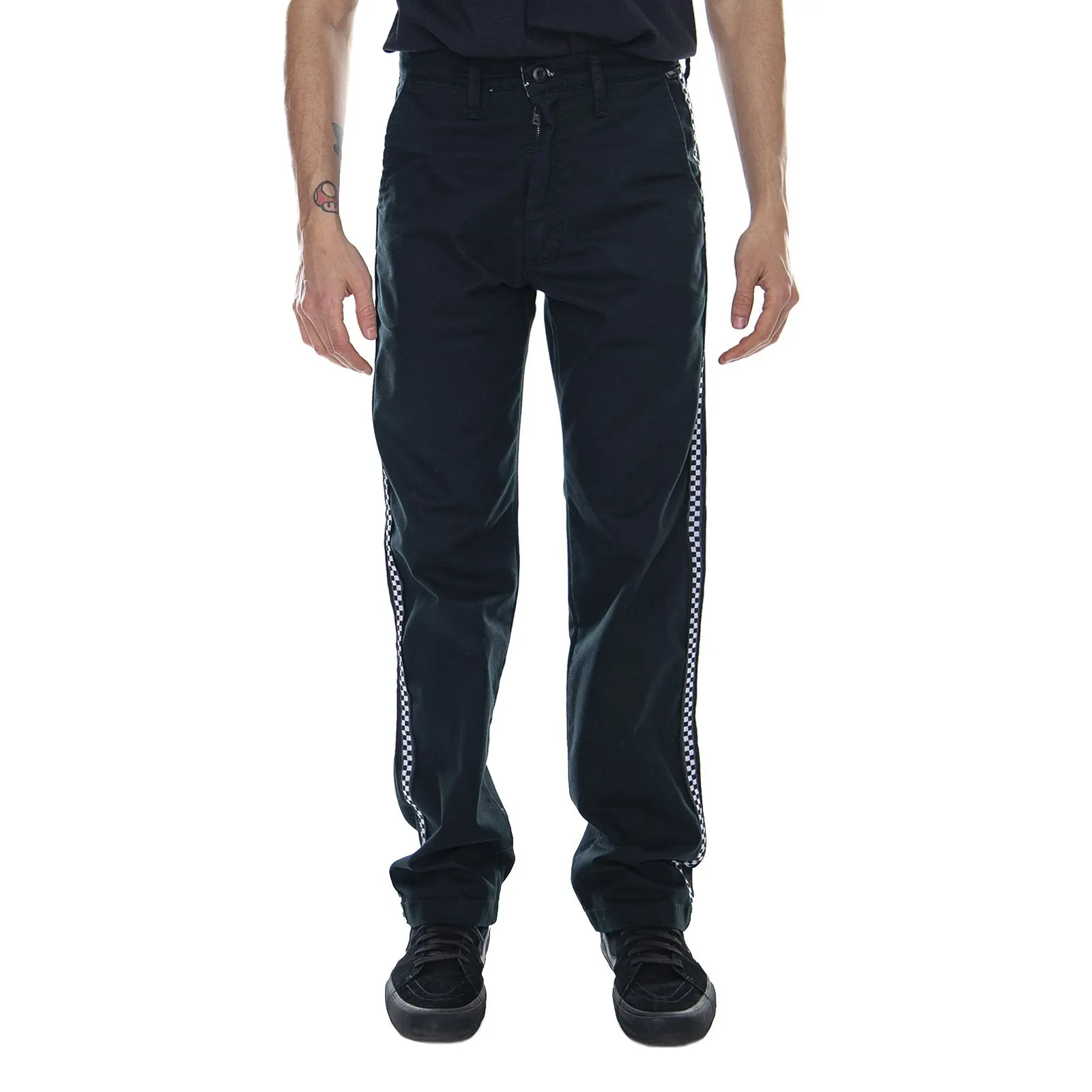Vans Mn Authentic Chino Pro - Black / Checkerboard - Pantaloni Uomo Neri    