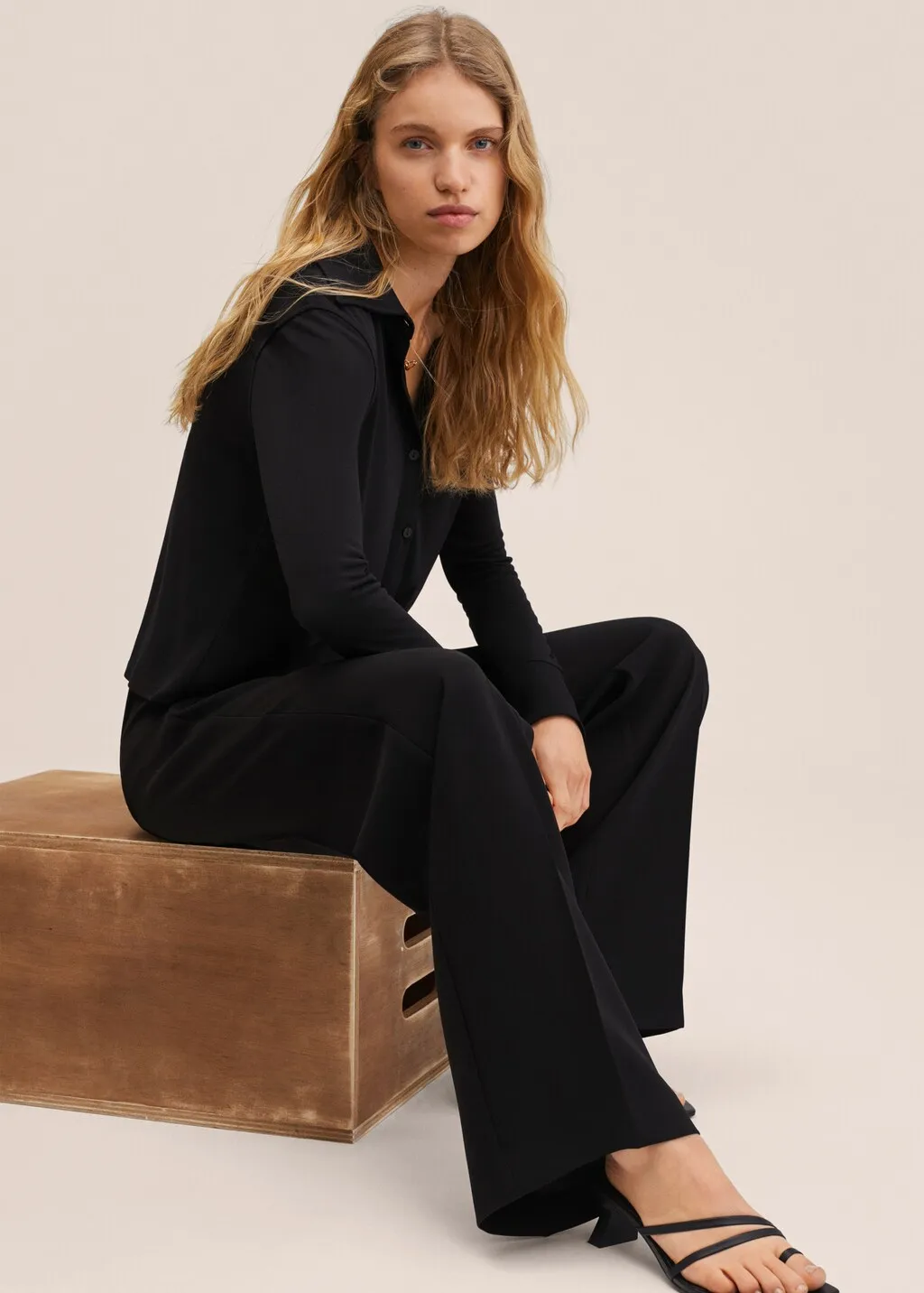Wideleg suit trousers